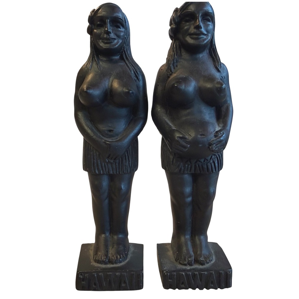 Vintage Hip Originals Hawaii Fertility Sterility Goddess Figurines Pair 5.75"